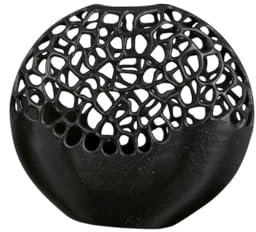 GILDE Vase Osaka schwarz H: 32 cm B: 34 cm T: 10cm 43490