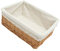BESTonZON Brotkorb Rattan Obstkorb Geflochtener Korb Rattan Korb mit Stoff Geflochtener Korb Servierkorb Picknickkorb Geflochtener Korb Regalkorb Snackkorb Aufbewahrungskorb für Küche Zuhause Picknick