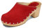 BeComfy Damen Holzclogs mit Absatz Wildleder Holzschuhe Hochhackige Clogs Echt Leder Pantoletten 35-41 EU (Rot, eu_Footwear_Size_System, Adult, Women, Numeric, medium, Numeric_40)