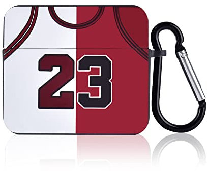 Die Cool Kopfhörerhülle von kompatibel mit Airpods 3, Basketball-Trikot-Design mit Karabiner, Stoßfeste TPU Silikon-Schutzhülle, Ultradünn, Kein Geruch, Anti-Rutsch für Sportfans [Trikot No.23]