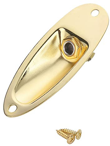 XIYANGJUAN Gold Guitar Input Jack Boat Style 1/4 Loaded Guitar Output Jack Socket Plate Ferrule for Fender Strat Stratocaster Electric Guitar (Gold)