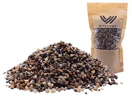 WYSKONT Gravier d'Aquarium - Sable d'Aquarium 1 kg - Sable d'Aquarium Deco - Gravier Décoratif - Gravier de Rivière - Cailloux de Jardin - Substrat d'Aquarium - Sable pour Terrarium - 3-5 mm