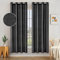 MIULEE Vorhang Gardine 2er Set Voile Vorhänge Sheer Leinenvorhang Deko Ösen transparent Farbverlauf Ösenschal für Wohnzimmer Schlafzimmer Kinderzimmer 140x175 cm (B x H) Schwarz
