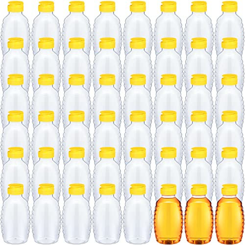 Didaey 48 Pcs 16 oz Honey Jar with Lids Squeeze Honey Bottles Bulk Clear Plastic Honey Container Honey Dispenser Empty with Flip Lid