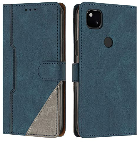 Radoo Kompatibel mit Google Pixel 4A Hülle, PU Leder Handyhülle [Stand Feature] [Kartenfachr] [Magnetic Closure Snap] Schutzhülle Klappbar Flip Case Cover für Google Pixel 4A (Blau)
