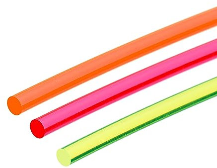 QUARKZMAN 3Stk Ersatz Faser Optische Visierstäbe 3mmx15cm PMMA für Bögen Visiere Basteln Kunst Fluoreszenz Rot Grün Orange