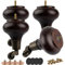 Btowin VCF 13cm Holz Möbelfüße mit Lenkrollen, 4er Set Massivholz Spindel Tischbeine Möbelbeine mit Rollen & vorgebohrten M8 Bolzen & Montageplatten für Schrank Sofa Ottomane Liegestuhl Sessel