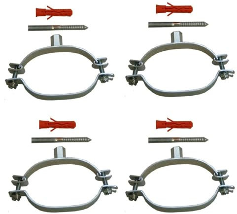 4er-Set Ovalschellen für DN25 Edelstahlwellrohr Solarleitung