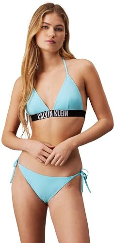 Calvin Klein Women's Moulded Cup Nylon Triangle Bikini Top, Blue (Blue Punch), L