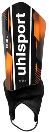 uhlsport Pro Lite Plus, Unisex-Jugend Fußball-Schienbeinschoner, Schwarz/Naranja fluor/Blanc, XXS -