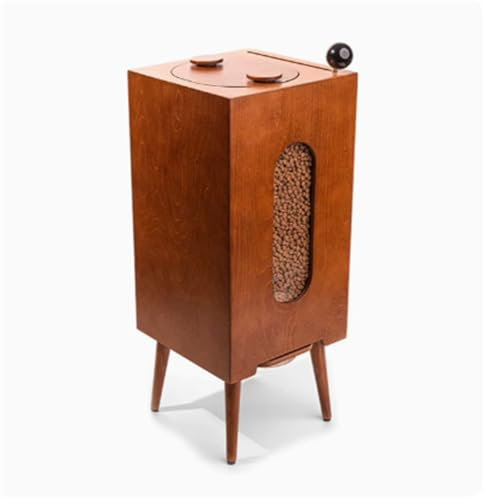 Pet Feeder Station,Wooden Pet Food Storage Cabinet with Pull-Out Elevated Dog Bowl,Animal Food Storage Containers,Pet Supplies Organizer,Can Hold 22 Lbs of Pet Food (Color : Short legs, Size : Mediu