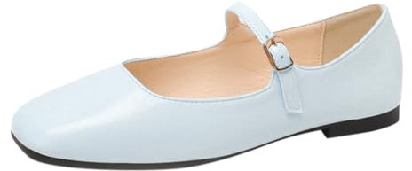 Minetom Donna Ragazza Mary Jane Confortevole Scarpe Basse Eleganti Sera Festa Ballerine con Fibbia B Blu 35 EU