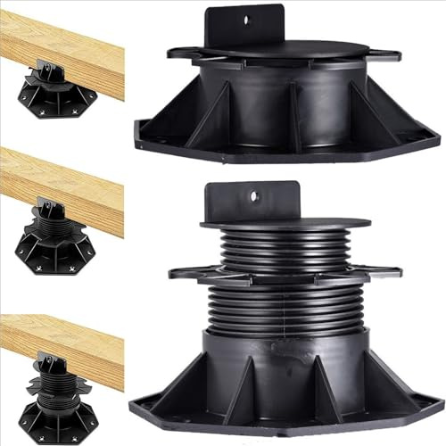 BGTLGIO Supporto Ponte, 12 Pezzi, Nero, Polipropilene, Montaggio su Pavimento, Regolabile da 6,5 cm a 14,5 cm