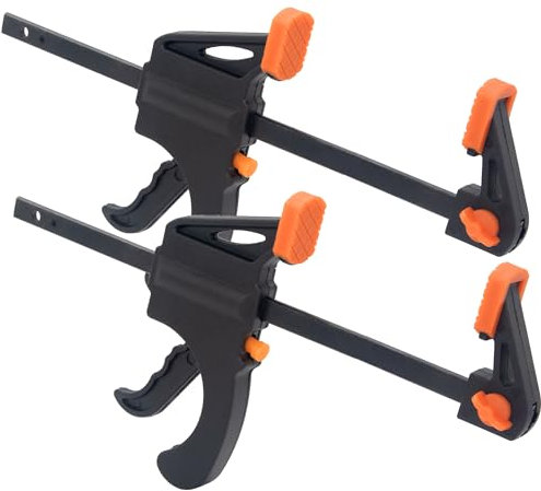 2 Pack 4 Inch Bar Clamps for Woodworking Quick Grip Clamps Trigger Clamp One Handed Ratchet Clamp, Mini Small Bar Clamps for Craft Wood Clamps for Gluing Wood Gluing