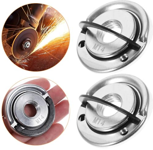 2 Pcs M14 Quick Release Self Locking Flange Nut - Universal Fit for Angle Grinders, Durable and Easy to Use