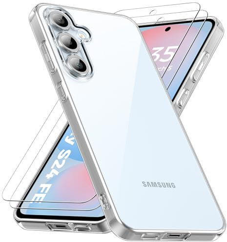 caslord Cover per Samsung Galaxy S24 FE 5G, Anti Ingiallimento Custodia con Assorbimento degli Urti e Anti-Graffio,Custodia sottile in silicone e in TPU antiurto (Trasparente)