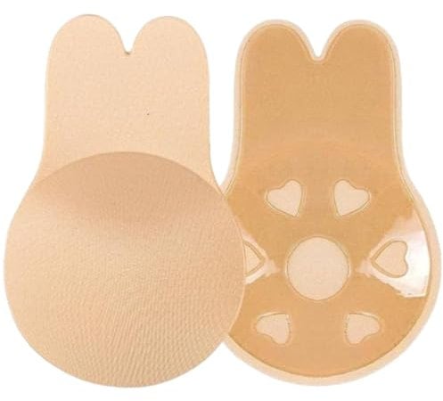 Klebe Bh Rückenfrei, Nippelpads, Große Brust, Klebe Bh Push-Up, Brustwarzen Abdeckungen, Unsichtbarer, Nipple Cover, Wiederverwendbare, Sticky Bra für Abendkleid Brautkleid Badeanzug und Rückenfreie-L