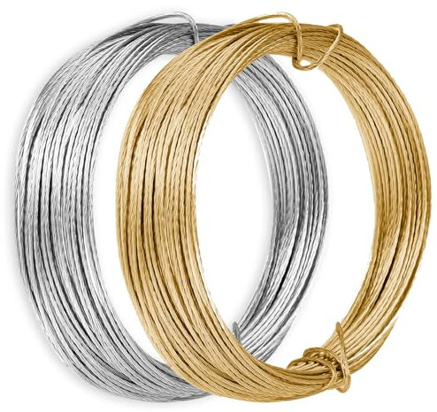 2 Pcs Picture Wire Hanging, Picture Hanging Wire, Picture Wire Photo Frame Hanging Wire for Photo Frame Mirror Artwork Clock 32.5 Feet (10m) 0.8mm/0.03inch