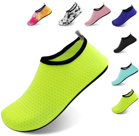 FANWINKJ Scarpe da Nuoto, Scarpe da Yoga, Scarpe da Acqua Traspiranti ed Eleganti per Spiaggia, Sport, Surf e Nuoto, Uomini e Donne, verde-36-37