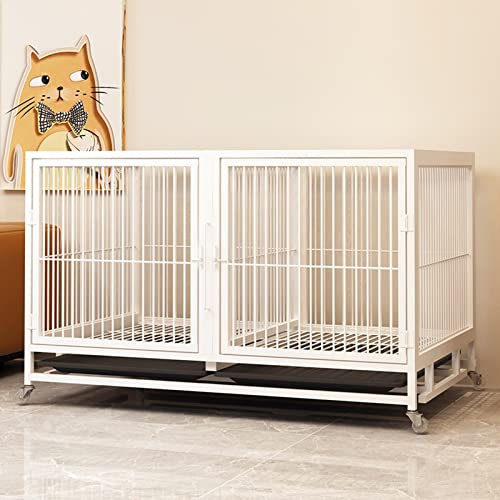 Doppelter Hundekäfig mit herausnehmbarer Trennwand - Geräumiger Haustierkäfig für 2 kleine Hunde oder 1 mittelgroße Hunde | Ideal für Katzen, Kaninchen, Enten, Vögel