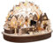 BRUBAKER 3D Lichterbogen - LED Schwibbogen - Das große Konzert im Weihnachtsdorf 2025 - Weihnachtsbeleuchtung aus Holz Natur - 31 x 45 x 22 cm - Handbemalte Weihnachtsdeko für Tisch & Fensterbank