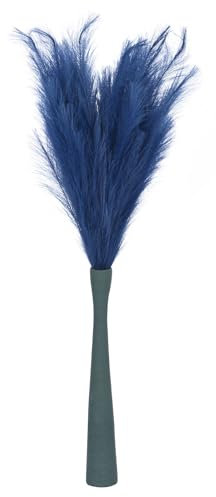 QUARKZMAN 6 Pièces de Décoration d'herbe de Pampa Artificielle Haute, 109 cm, Grandes Tiges d'herbe Artificielle Duveteuse, Fausses Fleurs Séchées pour la Décoration de Vase de Mariage, Bleu