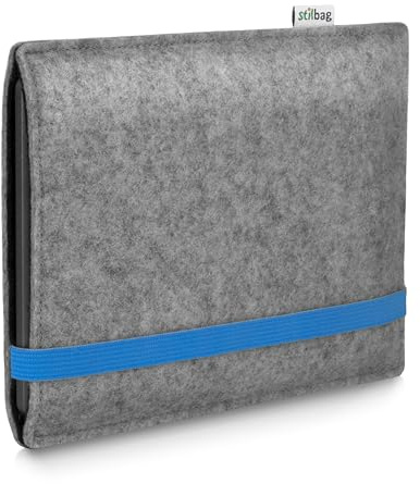 Stilbag eBook Reader Leon für Amazon Kindle Paperwhite Signature Edition | Farbe: hellgrau/blau | eBook Reader-Tasche aus Filz | eReader Schutzhülle | ebook Reader Tasche Made in Germany