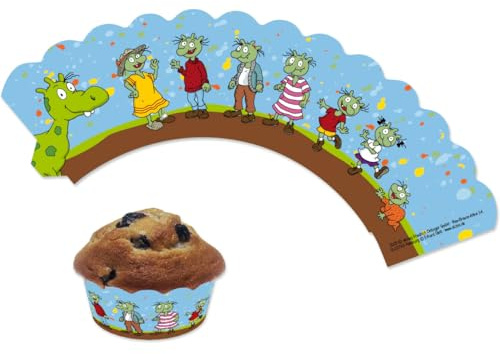 DH-Konzept 12 Cupcake-Banderolen * DIE OLCHIS * als Kuchendeko für Kinderparty und Kindergeburtstag | Olchi Muffindekoration Muffinförmchen Kinder Geburtstag Party Deko