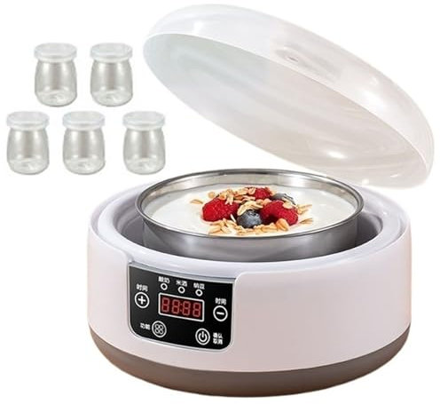 HUFENYU Yogurtera automática de 36 Horas, 1,2 l, con probióticos y Pantalla LCD, Control de Temperatura for Yogur Griego Vegano casero, arroz, Vino y Queso.
