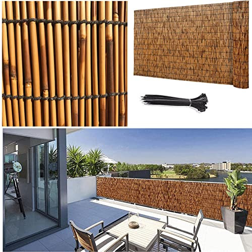 Bambus-Sichtschutz-Rolle, dekorative Gartenzaunpaneele für Terrasse, Pool, Pflanzen, Innenhof, 7,6 m hoch, langlebige Bambus-Sichtschutzlösung