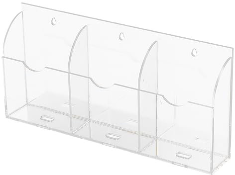 Vaguelly Wall-mounted Acrylic Remote Controller Holder Slot Charging Station for Air Conditioner and Tv Remotes Organizer for Bedroom and Living Room