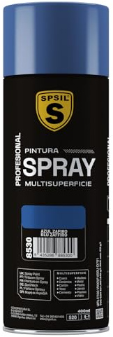 SPSIL Pintura Spray Azul Zafiro Brillo 400ml - Spray para uso Profesional y Doméstico en múltiples superficies - Alta Adherencia y Cobertura - Secado Rápido