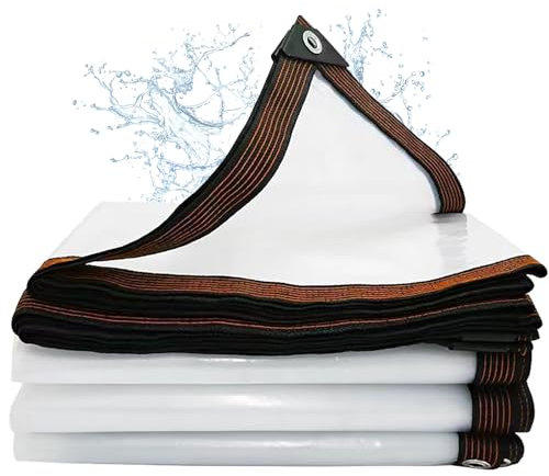 Lona Impermeable, 2 x 2 m, Lona Transparente, Lona Impermeable con Ojales, para Uso en Exteriores, Resistente a la Lluvia, Aislamiento de Plantas, toldo de establos de Animales