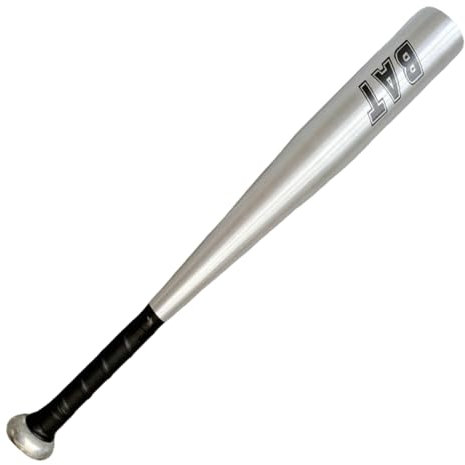 Kalastussaari Baseball Mazza, barretta da Baseball in Metallo con Impugnatura avvolta, Attrezzatura Leggera di Sostituzione da 20 Pollici per l'allenamento (Argento)