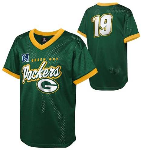 NFL Kinder Jugend Jungen 8–20 Offiziell lizenziertes Division Established Team Color Mesh V-Ausschnitt Wordmark Primary Logo Trikot