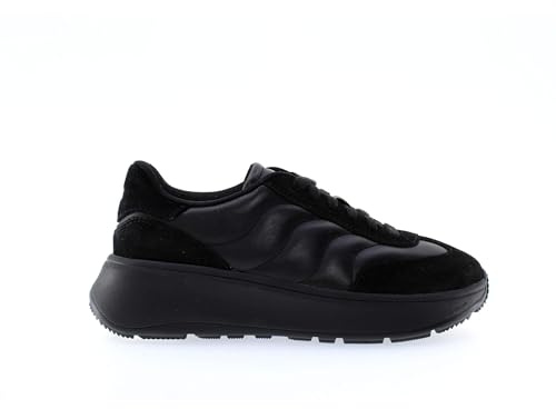 Fitflop F-Mode T-Toe Wave Leather Trainers UK 5 Black