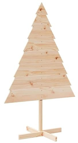 Albero di Natale in legno massello 150 cm - Albero di Natale naturale da decorare, durevole ed ecologico, perfetto per casa, ufficio o mercatino di Natale