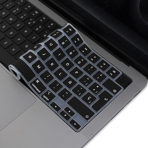 MasiBloom Funda de Teclado para MacBook Pro 14/16 Pulgadas M1-M5 2021-2026 | Neo 13 A18 y Air 13,6/15 M2-M5, QW ES, Silicona, Impermeable, Antipolvo, Antiarañazos, Accesorio Protector Portátil
