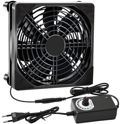 Silkwish 120 mm Fan 12 V Case Fan, Computer Fan with Speed Control, AC 220 V-240 V Fan, PC Fan, Brushless Cooling Fan for PC Computer Laptop TV Box Router Chassis Cabinet Server