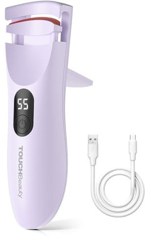 TOUCHBeauty Beheizte Wimpernzange mit LED-Anzeige, Elektrische Wimpernzange mit 3 Temperatureinstellungen, Natürlicher Schwung mit Heizsilikon, 10s schnelles Aufheizen und lange Haltbarkeit AG-2316