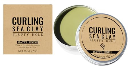 Hair Clay - Curl Styling Matte Finish for Natural Look | Long Lasting Texturizing Pomade with Flexible Hold and Non Gloss Definition for Home Travel Dating Stage Performance Daily Commuting