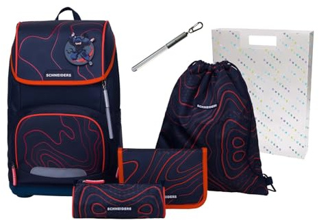 Schneiders Freizeitrucksack Ergoplus 2in1 Schulranzen Set 7-teilig 22L Ninja Revenge dunkelblau