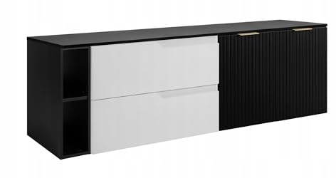 Rodan Moderne Möbel - Schrank Schwarz - Möbelstück - Bastelregal – Bastelplatte 160 x 57 x 46 cm