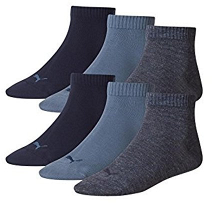 Unisex Quarters Socken Sportsocken 6er Pack (Denim Blue, 6 Paar - Gr- 39-42)