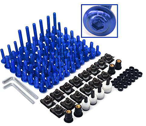 Universal Motorrad Verkleidungsschrauben,Verkleidung Schrauben Blau Schrauben Kit M4 M5 M6