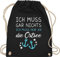 Turnbeutel Rucksack - Sprüche Statement - Ich muss gar nichts ich muss nur an die Ostsee - Maritime Ostsee Geschenkideen - Unisize - Schwarz - souvenir mit aufschrift meer beutel statements baltic