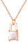 MENDOZZA Halskette Damen Schloss Kette Perlmutt Edelstahl Schmuck Padlock-Anhänger Rosegold 45 cm