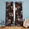 Michorinee Blumen Vorhang Blickdicht Gardinen mit Ösen Vintage Landhaus Schwarz Verdunkelungsvorhang Dekoschal Rosen-Design für Schlafzimmer Wohnzimmer 1er Set 158 × 132cm (H × B)