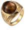 Mesnt Schmuck Herren-Ring 20mm Edelstahlringe Herren Ovale Opal-Hochzeits-Siegelringe Siegelring Gold Ringgröße 54 (17.2)