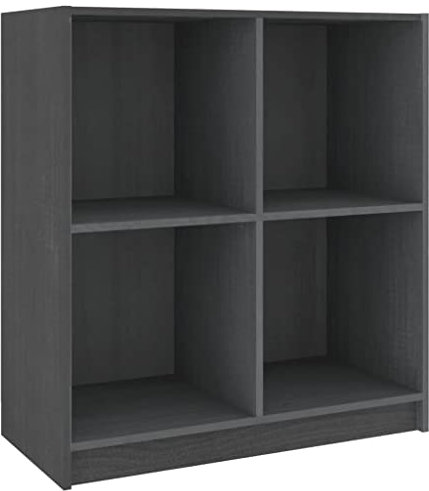 vidaXL Massivholz Kiefer Sideboard Bücherregal Beistellschrank Schrank Standregal Regal Mehrzweckschrank Standschrank Bücherschrank Grau 70x33x76cm